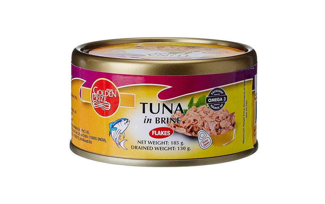 Golden Prize Tuna Flakes In Brine    Tin  185 grams